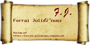 Forrai Juliánusz névjegykártya